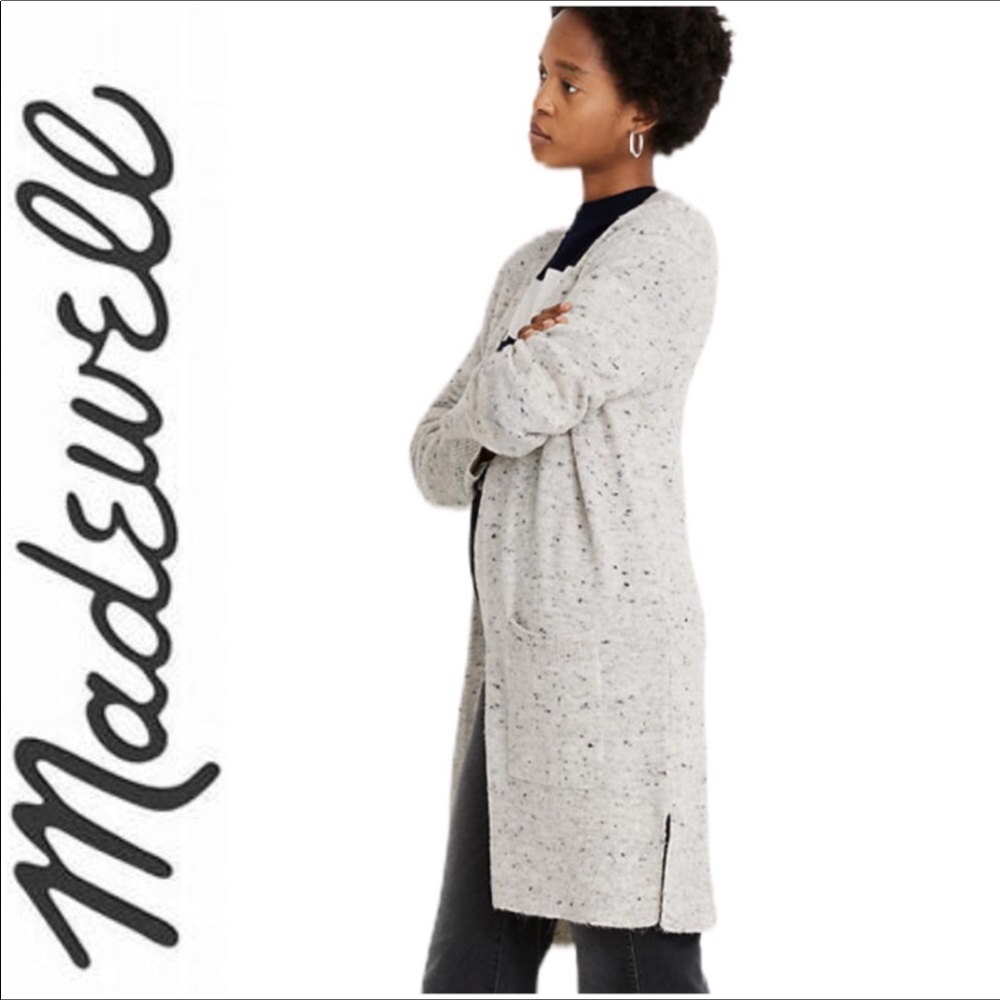 Madewell Donegal Kent Cardigan Sweater Gray NWT M - Picture 2 of 9